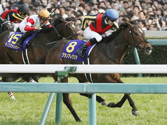 桜花賞をグランアレグリアが圧勝。影も踏ませない完璧な2馬身半差。＜Number Web＞ photograph by Kyodo News