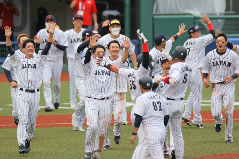 東京五輪の初戦、ドミニカ戦は接戦の末のサヨナラ勝ちだった　©JIJI PRESS