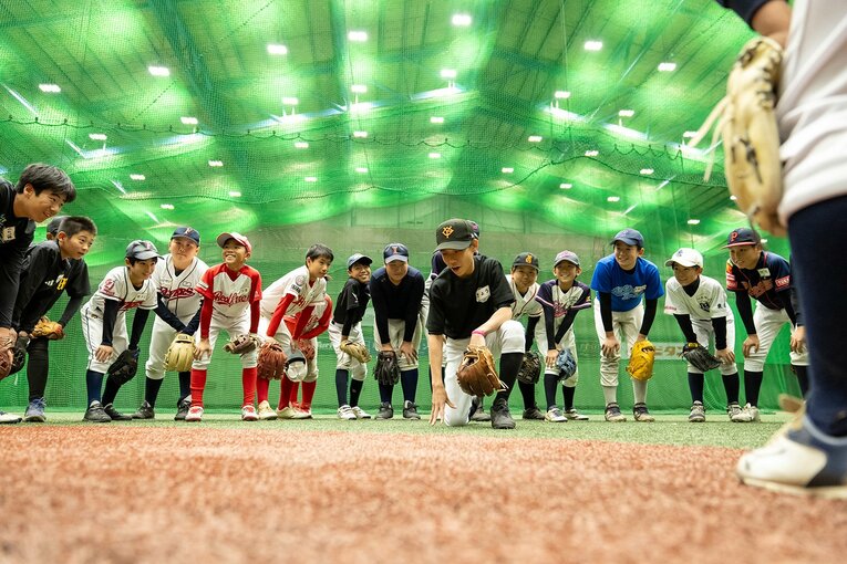 サドンデスノックの前に子どもたちだけで円陣を組み気合を注入した