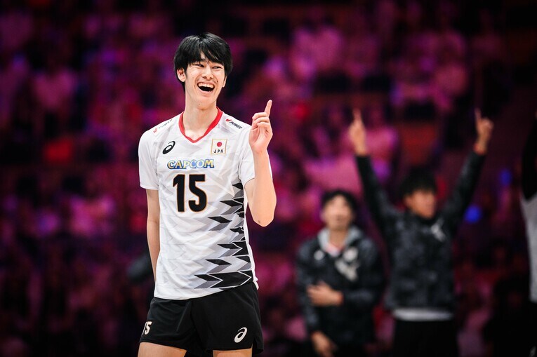 甲斐優斗（VNL準決勝スロベニア戦）©︎Volleyball World