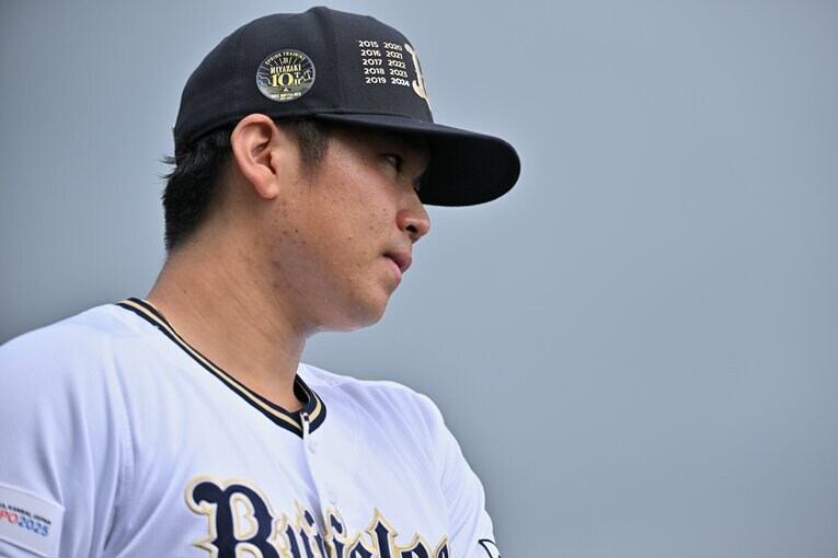 ブレーク２年目となる今春のキャンプで練習に取り組む山下　©Hideki Sugiyama