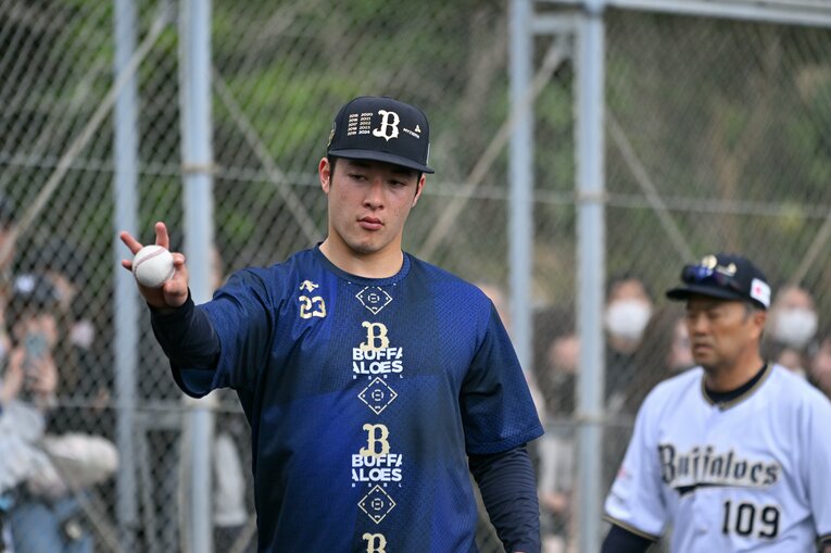 オリックスキャンプで奮闘する吉田輝星　©Hideki Sugiyama