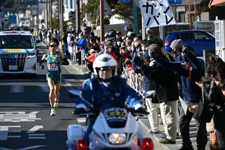 前々回大会では2区を走って優勝に貢献した岸本（3年）。今年は7区で区間賞を獲得した　©︎JMPA