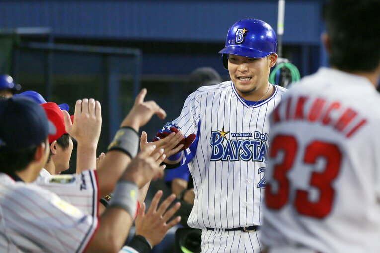 2016年の球宴では、本拠地・横浜スタジアムで開催された第２戦にホームランを放った筒香　 ©︎JIJI　PRESS