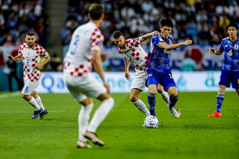 クロアチア戦の冨安　©Kiichi Matsumoto/JMPA