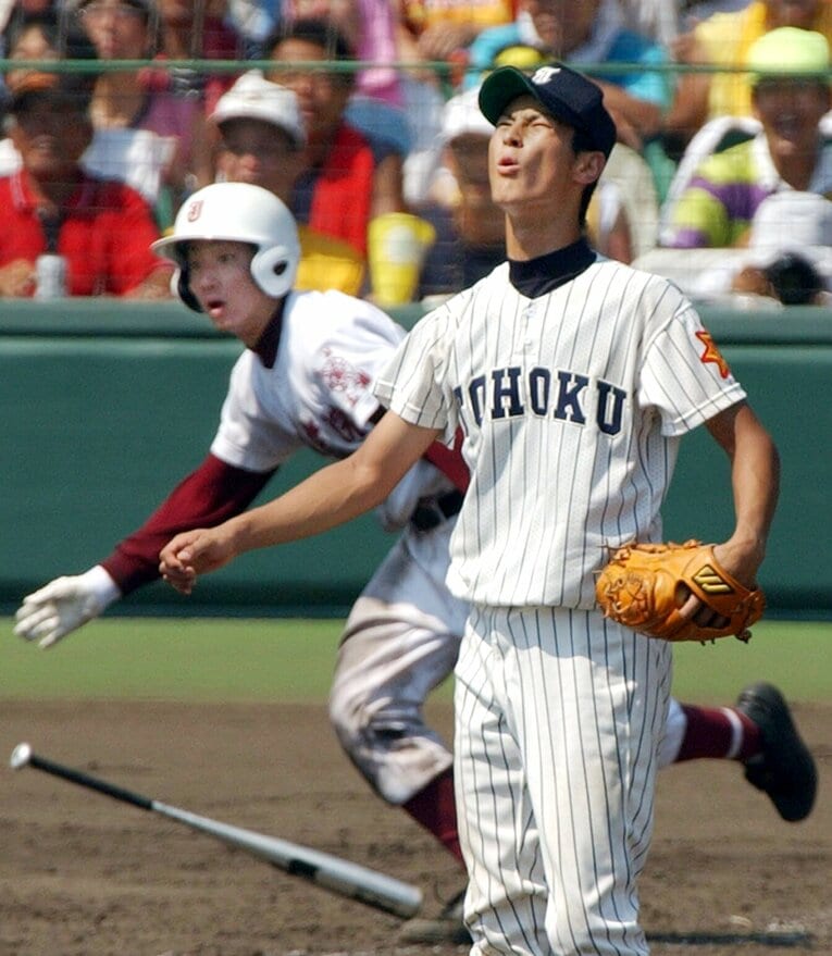 猛攻の常総学院、打たれるダルビッシュ ©JIJI PRESS