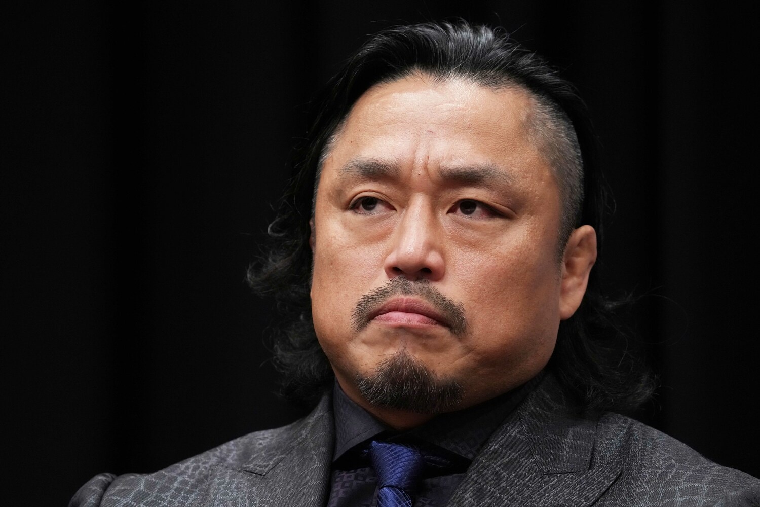 前日の公開調印式に臨んだ後藤洋央紀　©Essei Hara