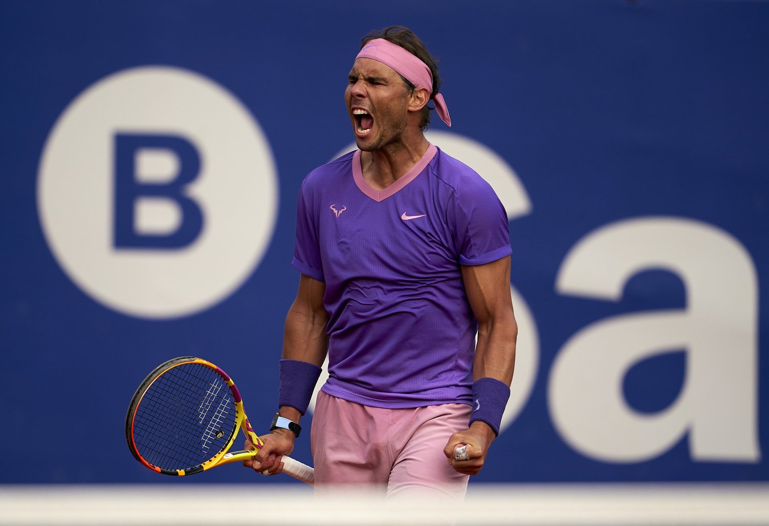 クレーを得意とするナダルに善戦できたのは、錦織にとって好材料となった　©Getty Images