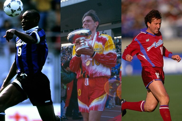 世界的な名選手たちがプレーした90年代のJリーグ。名だたるスターの中から「最強助っ人外国人」に選ばれた選手とは…… ／ photograph by Sports Graphic Number