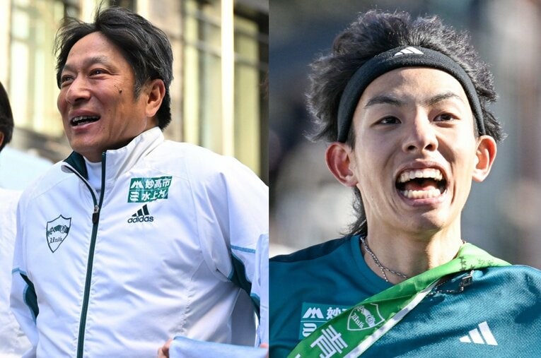 「マラソンで2時間3分台を狙う」という青学大の原晋監督と黒田朝日の師弟コンビ　©(L)JMPA、(R)Nanae Suzuki