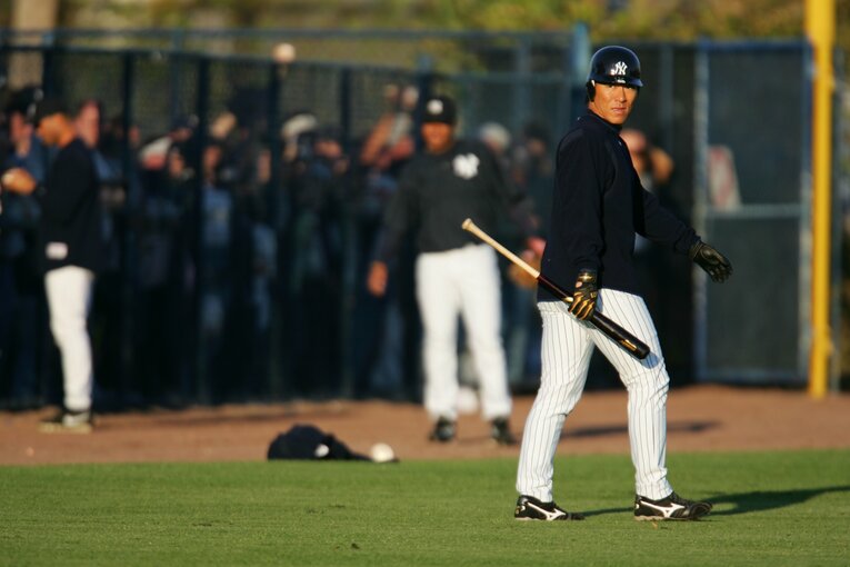 28歳で海を渡った松井秀喜。写真はヤンキース1年目の春キャンプ　©︎Koji Asakura