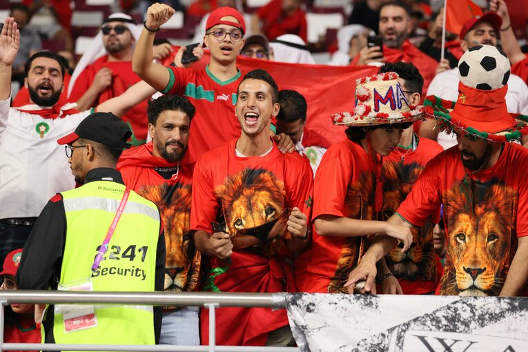 モロッコ代表のサポーター　©Kaoru Watanabe／JMPA