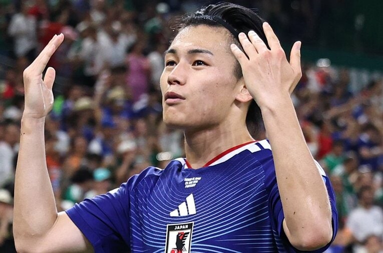 ゴールセンスが大きく花開いた上田綺世。縁ある背番号18でドイツの伝説的ストライカーであるクリンスマンも喜んでいる ／ photograph by Ryosuke Menji/JMPA