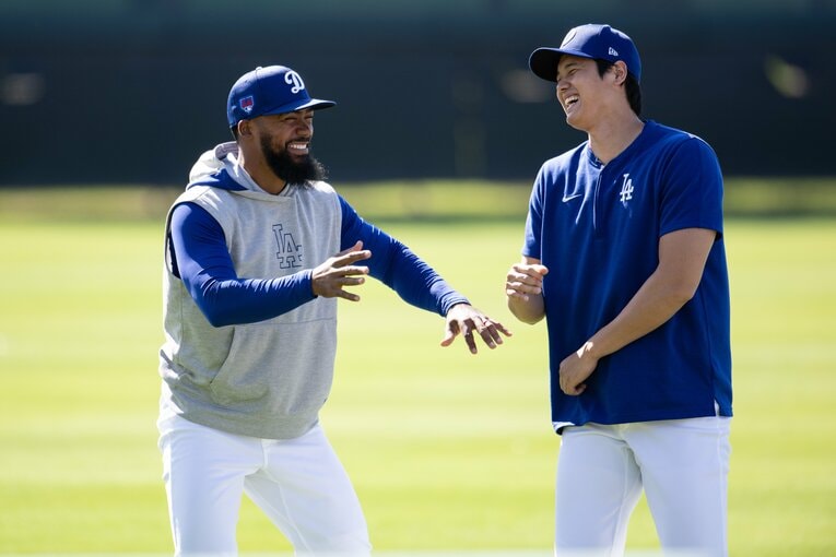 ドジャースの選手・テオとニコニコ　©Nanae Suzuki