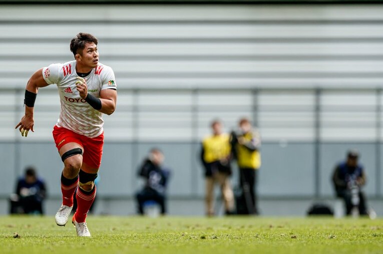 スーパーラグビー挑戦を発表した姫野和樹。野澤氏はニュージーランドでも「人気が出る」と期待を寄せた ／ photograph by Kiichi Matsumoto