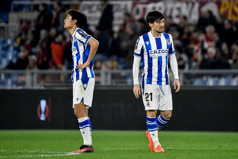 22-23シーズンの久保とダビド・シルバ　©Getty Images