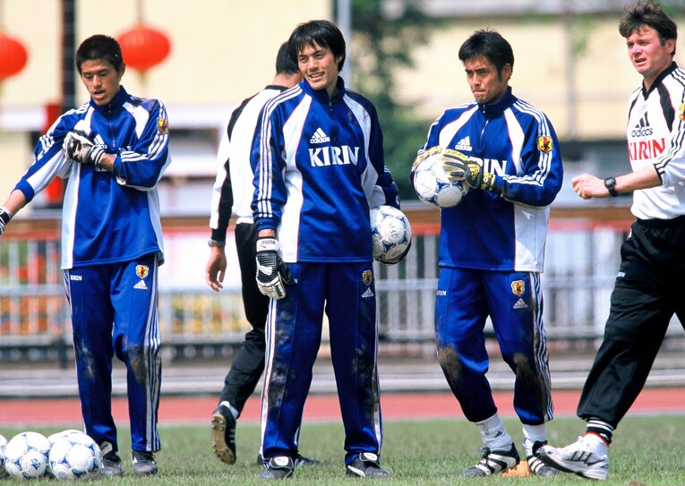 トルシエジャパン時代の曽ケ端準、楢崎、川口　©Kazuaki Nishiyama