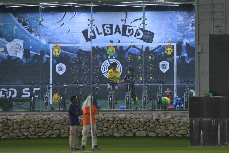 29日、別メニューをこなす遠藤　©Koki Nagahama／JMPA