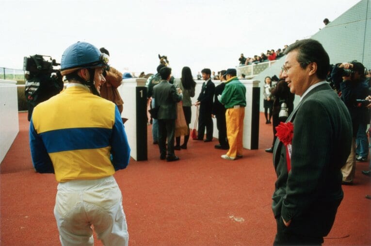 96年3月チューリップ賞、エアグルーヴに騎乗したペリエ　©Tomohiko Hayashi