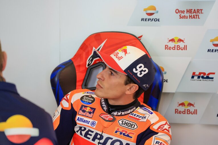 ドイツGP金曜日のプラクティス2回目を控えたマルケスの表情　©Satoshi Endo