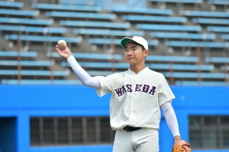 昨秋には日ハムから5位指名を受けた早大学院出身の山縣　©Hideki Sugiyama