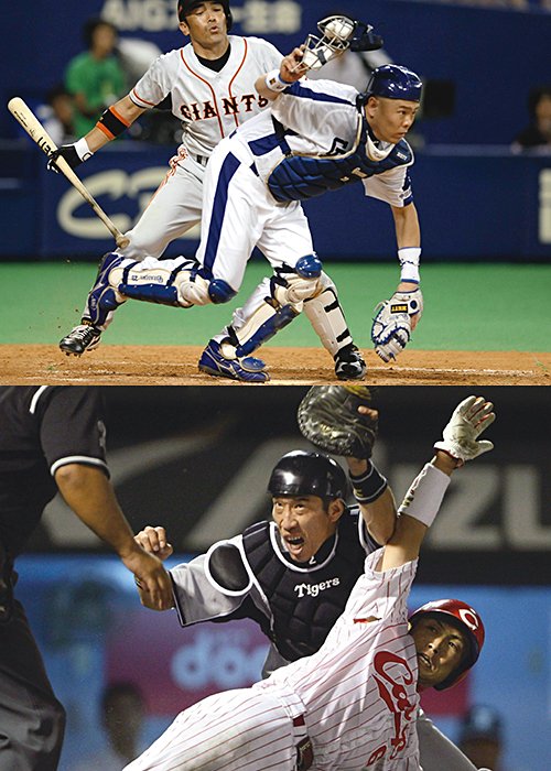 （左）野口寿浩　'03年に阪神へ移籍。同年にチームは18年ぶりにリーグ優勝した ／（右）小田幸平　'03年に阪神へ移籍。同年にチームは18年ぶりにリーグ優勝した