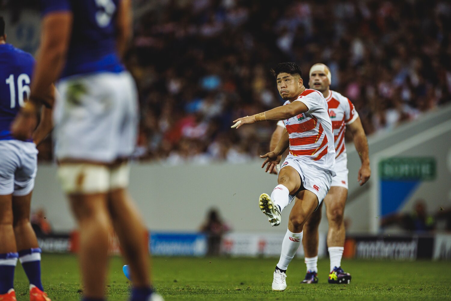 アルゼンチンの反則に対して松田のキックでプレッシャーをかけられるか　©Kiichi Matsumoto