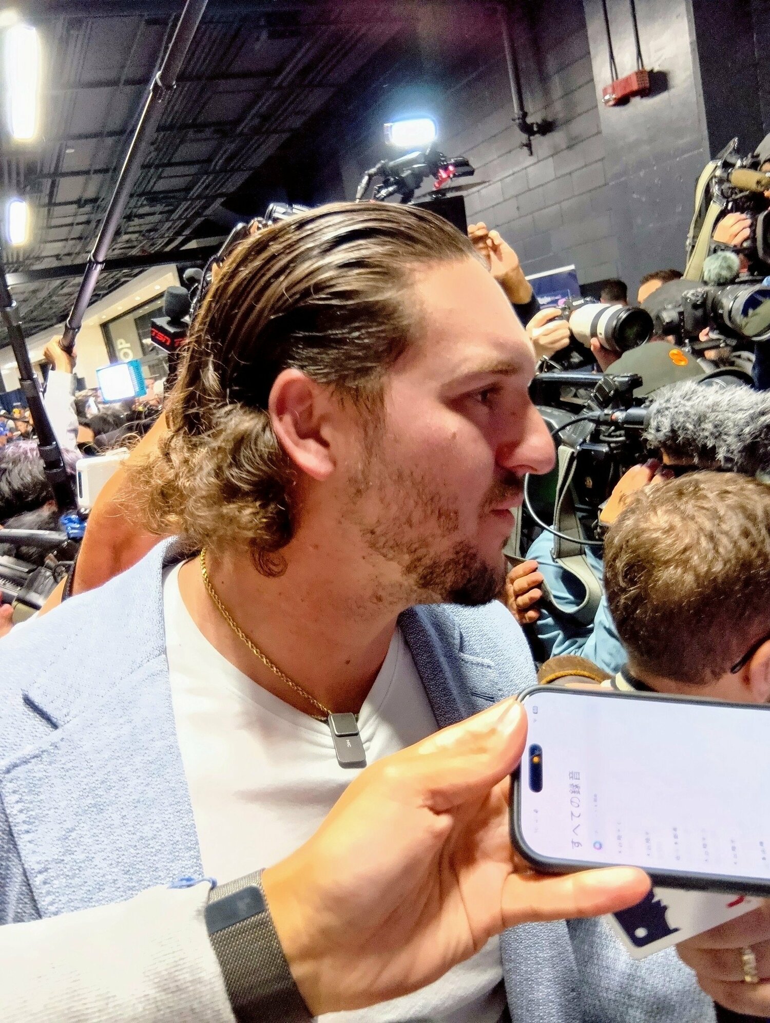 大谷のワールドシリーズ前日取材に登場したロイヤルズのパスクアンティノ ©Naoyuki Yanagihara