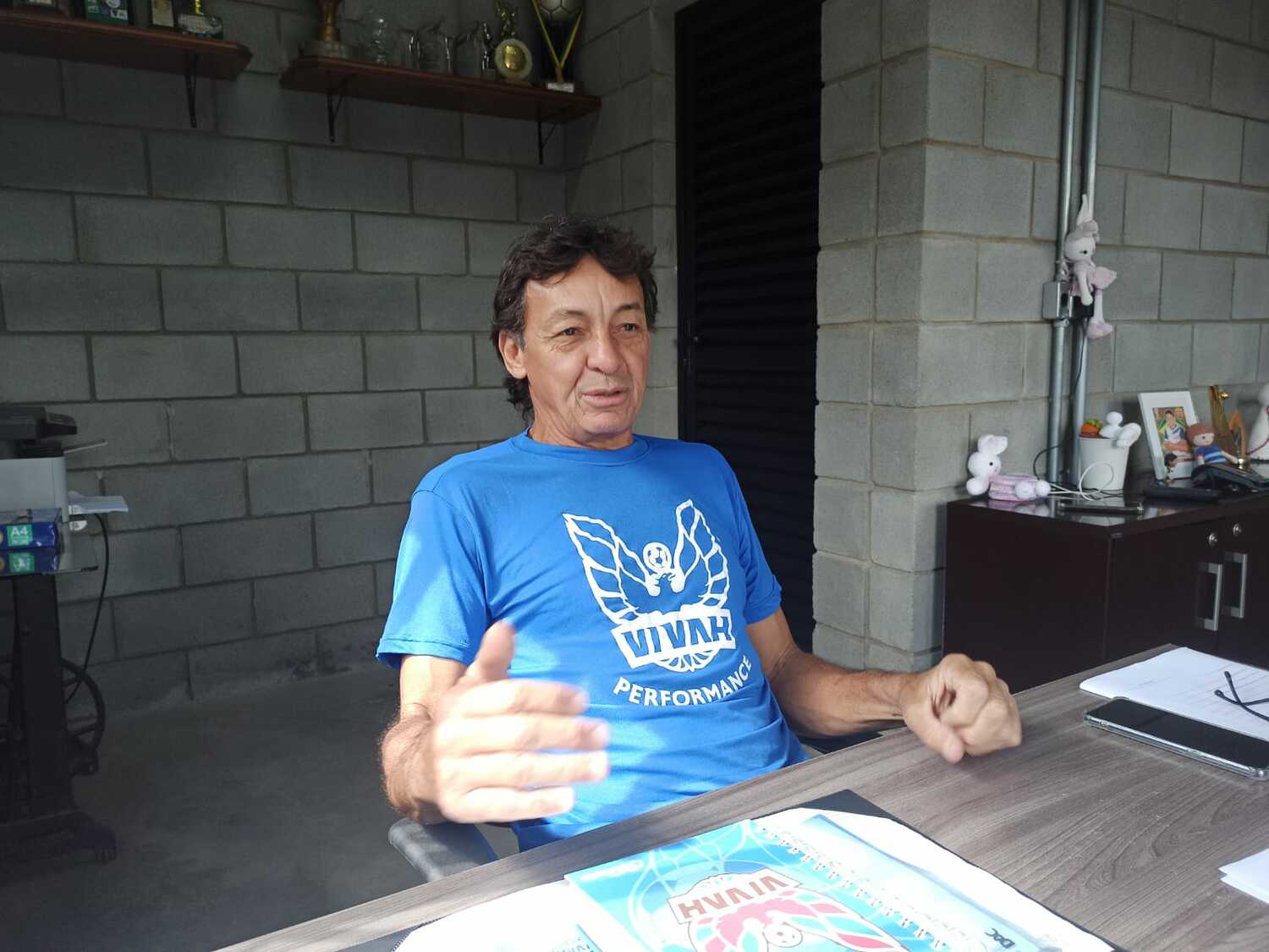 現在のペレイラ（63）。スクールの事務所で話を聞いた　©Hiroaki Sawada