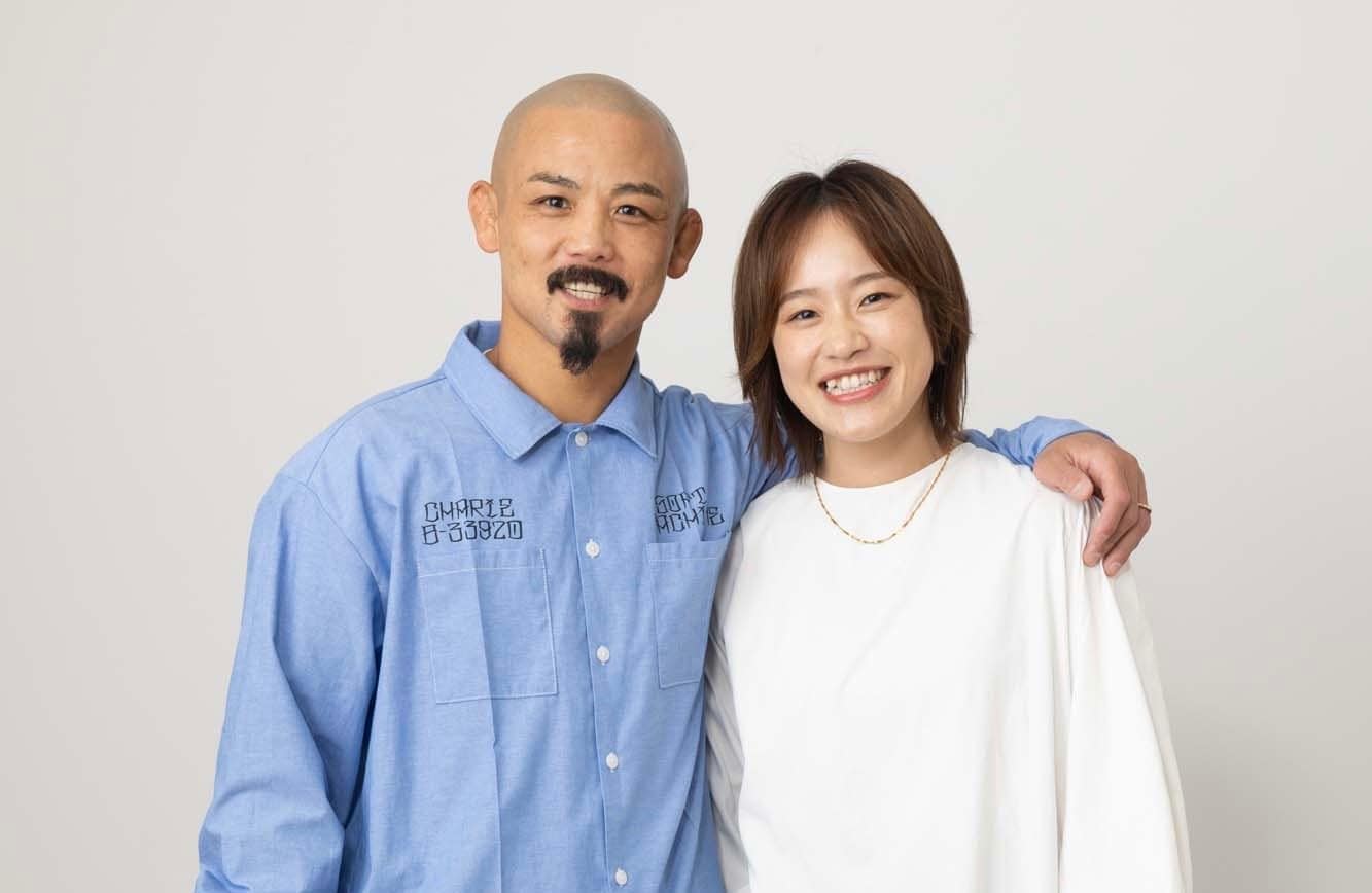 登坂さんと夫の倉本一真さん。格闘家同士のナイスカップルだ (本人提供)