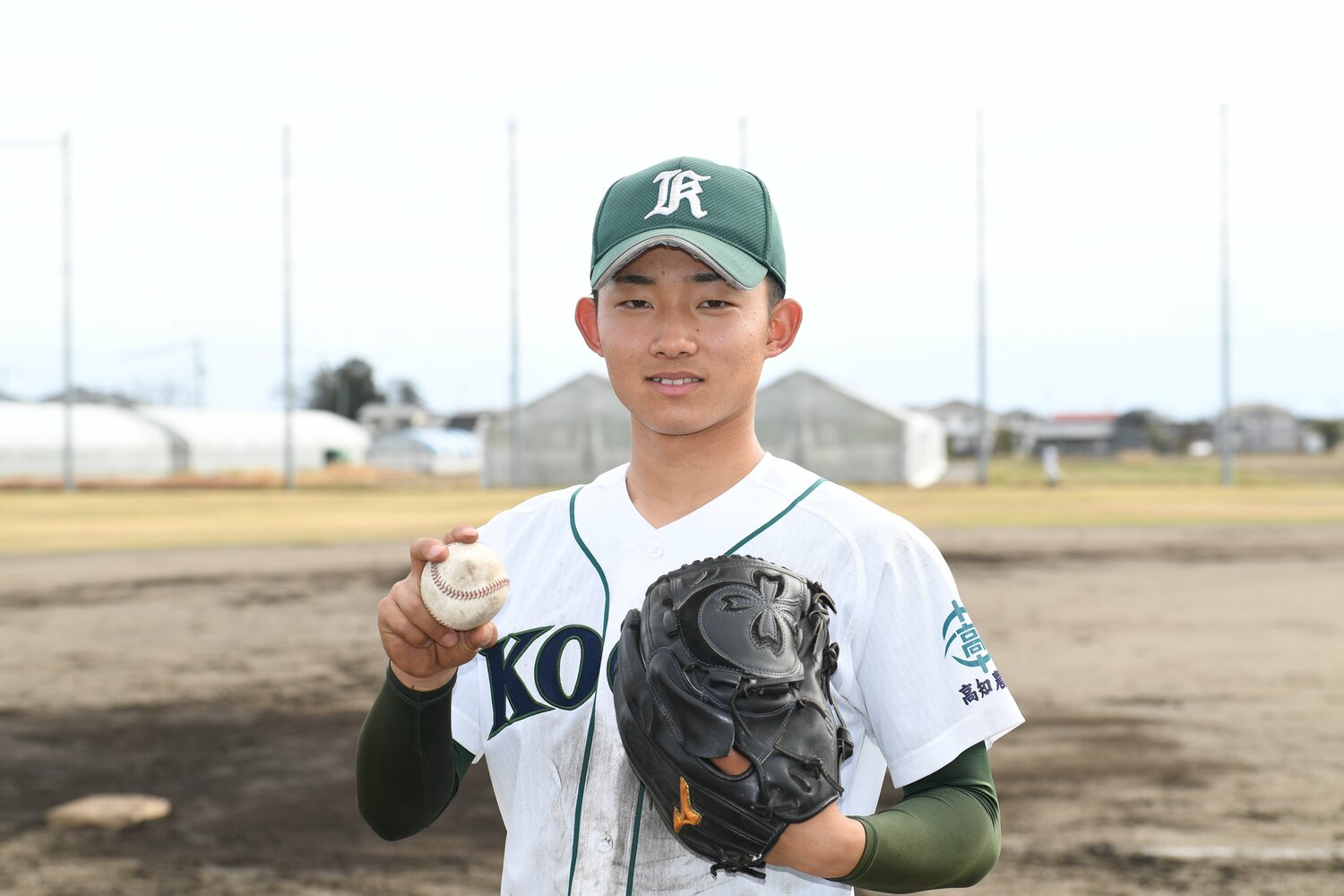 高知農のエース、山下蒼生。昨秋の高知大会で明徳義塾相手に好投を見せた ©Kota Inoue