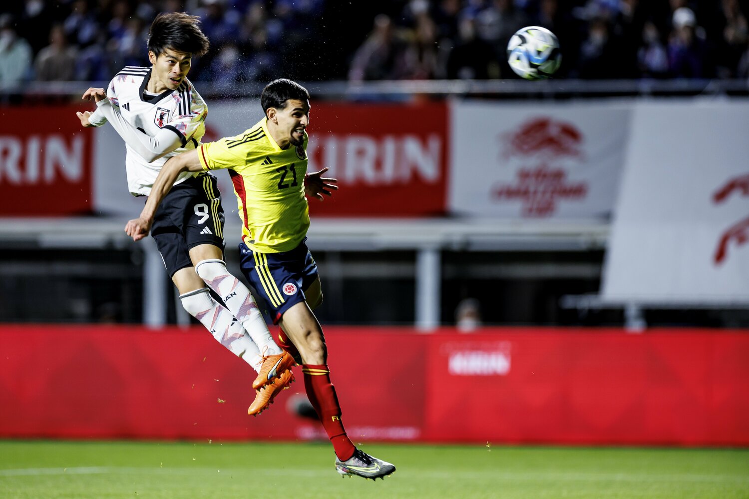 3月のコロンビア戦でのゴール ©Kiichi Matsumoto