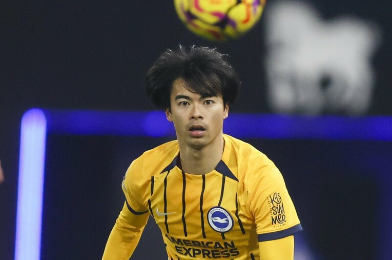 1月16日、イプスウィッチ戦。約1カ月半ぶりとなるゴールを決めた三笘薫（27歳） ／ photograph by AFLO