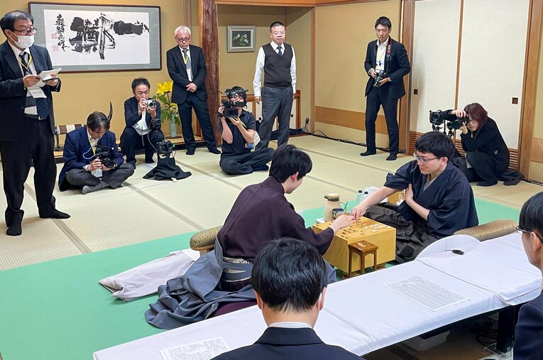 前期の名人戦にて　©Shintaro Okawa