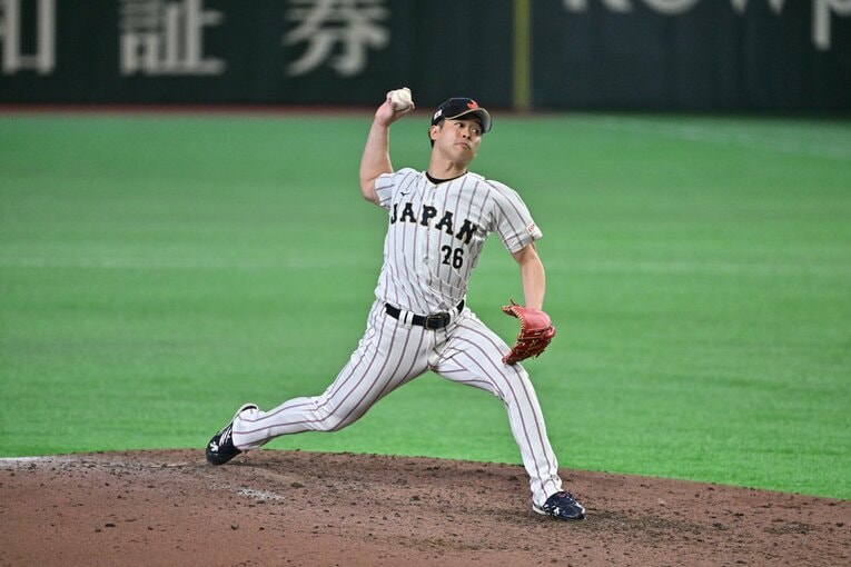 落差のあるフォークを武器にWBCで評価を上げた種市　©Hideki Sugiyama