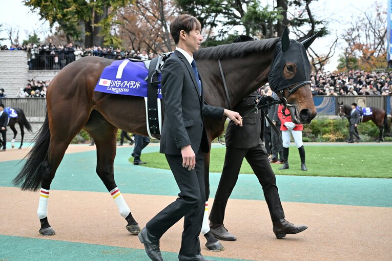 2023年のジャパンカップ、パドックでのリバティアイランド　©Keiji Ishikawa