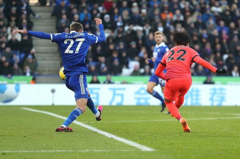 第21節のレスター戦、三笘薫のプレミアリーグ今季4点目（1枚目／全4枚）©Getty Images