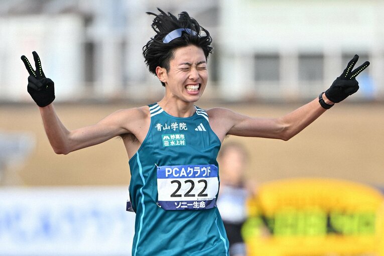 2月の別府大分毎日マラソンでは学生歴代7位の2時間8分42秒で6位に入賞した白石　©毎日新聞社/AFLO