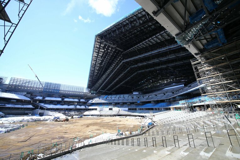 開場に向けて準備が進む新球場「エスコンフィールドHOKKAIDO」©︎Sankei Shimbun
