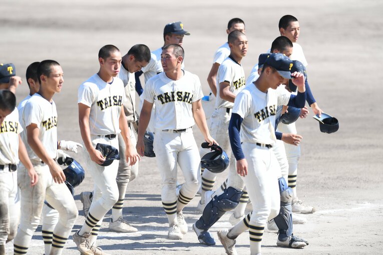 準決勝で敗退…直後の大社ナイン ©Kota Inoue