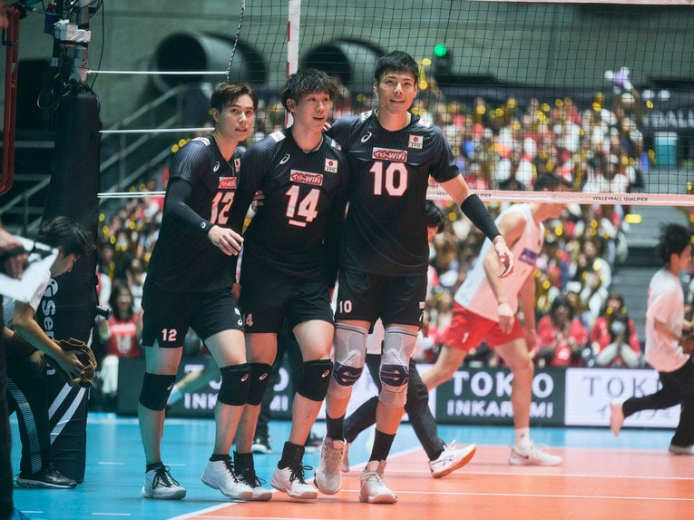 高橋藍、石川祐希、高橋健太郎（パリ五輪予選トルコ戦）©︎Yuki Suenaga