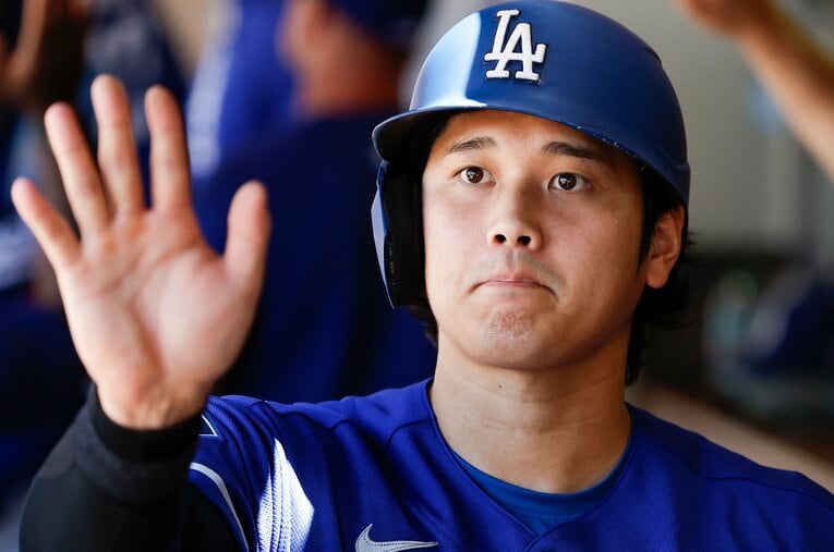 大谷翔平は例年、得意な6月に好調をキープ。第2子誕生もあり公私とも充実の日々だ ／ photograph by Meg McLaughlin/Getty Images