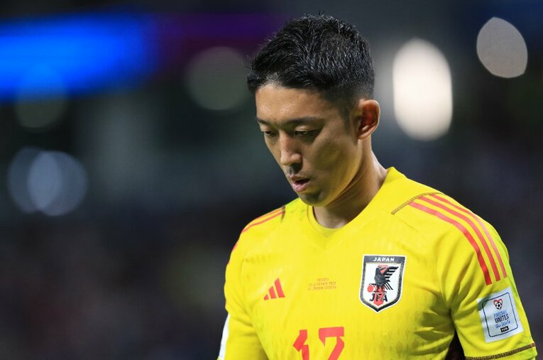 今大会、日本の守護神として先発出場し続けたGKの権田修一。本人に敗戦後、話を聞くと… ／ photograph by Kazuo Fukuchi／JMPA