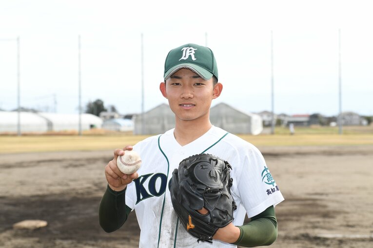 高知農のエース、山下蒼生。昨秋の高知大会で明徳義塾相手に好投を見せた ©Kota Inoue