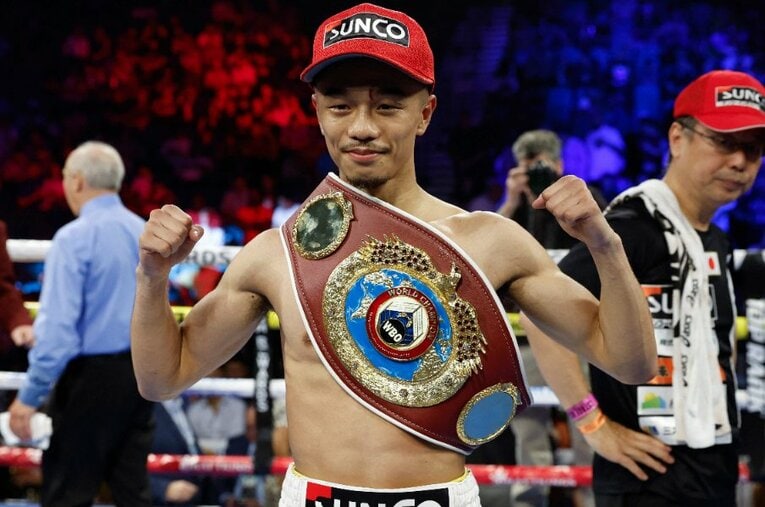 ラスベガスで衝撃のKO劇を見せた”ネクストモンスター”中谷潤人（25歳）　©AFP=JIJI PRESS