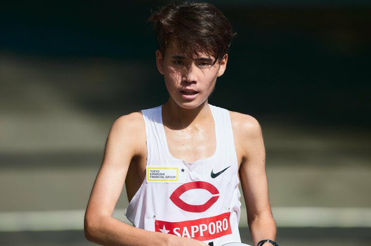 10月19日の箱根駅伝予選会、6位で本大会に進んだ中大。写真はチーム1位、全体17位の走りを見せた白川陽大（3年） ／ photograph by Yuki Suenaga