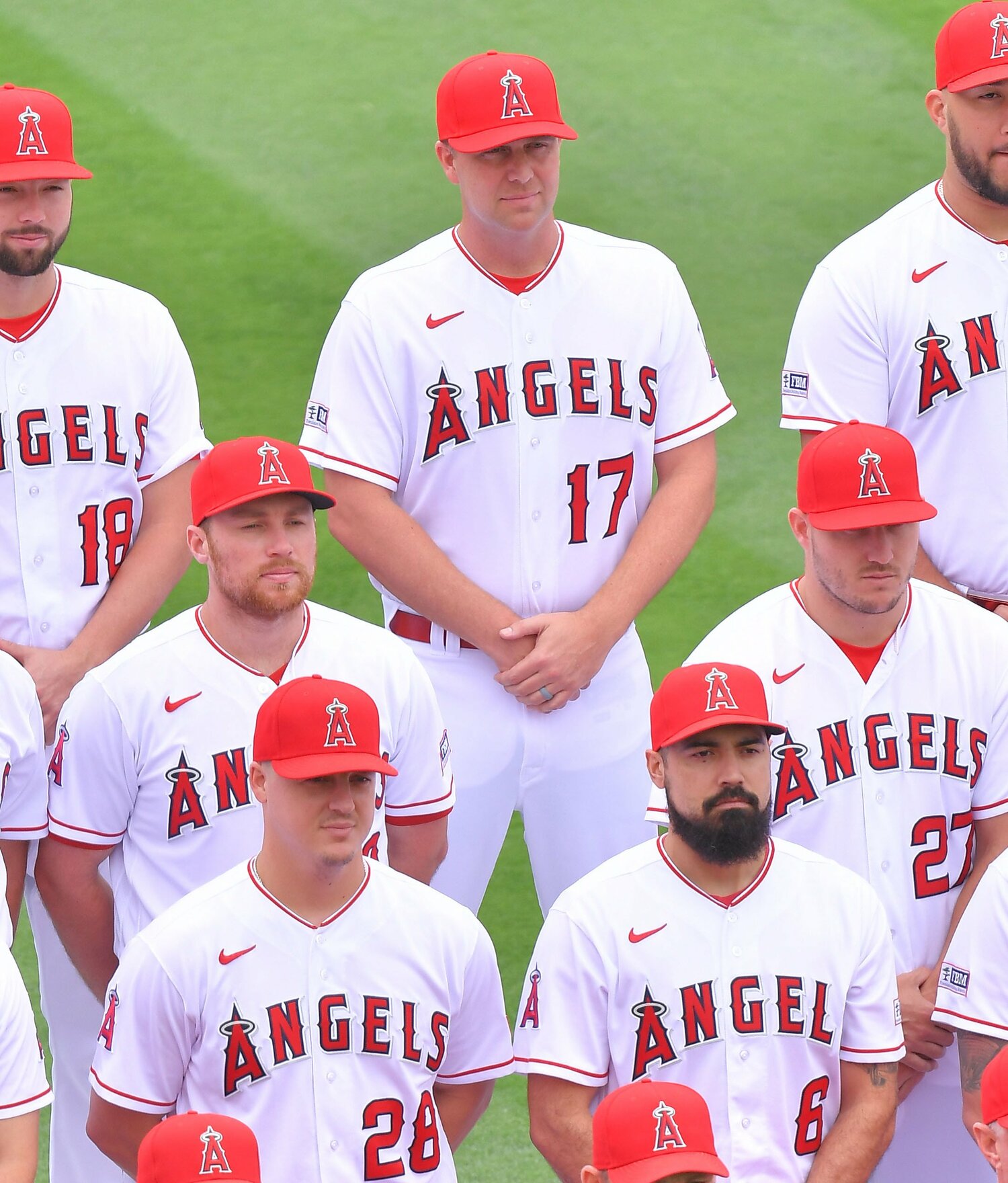 写真撮影に間に合わなかった大谷の代わりに現れた“影武者”も話題を呼んだ ©JIJI PRESS