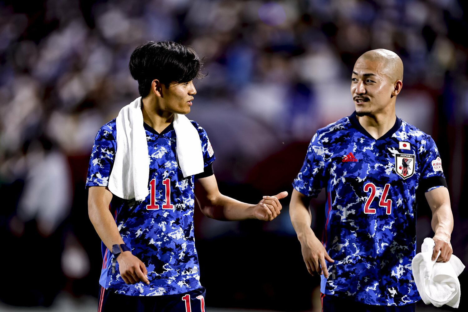 ガーナ戦で代表初ゴールを決めた久保建英と前田大然　©Kiichi Matsumoto/JMPA