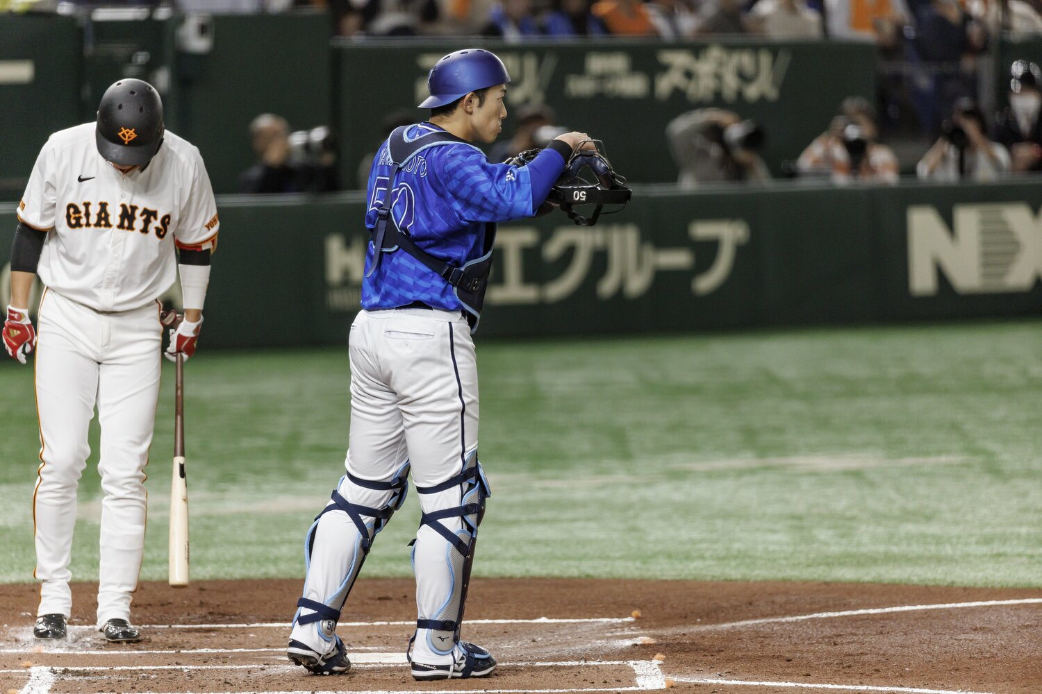 バッテリーを組む山本祐大　©Kichi Matsumoto