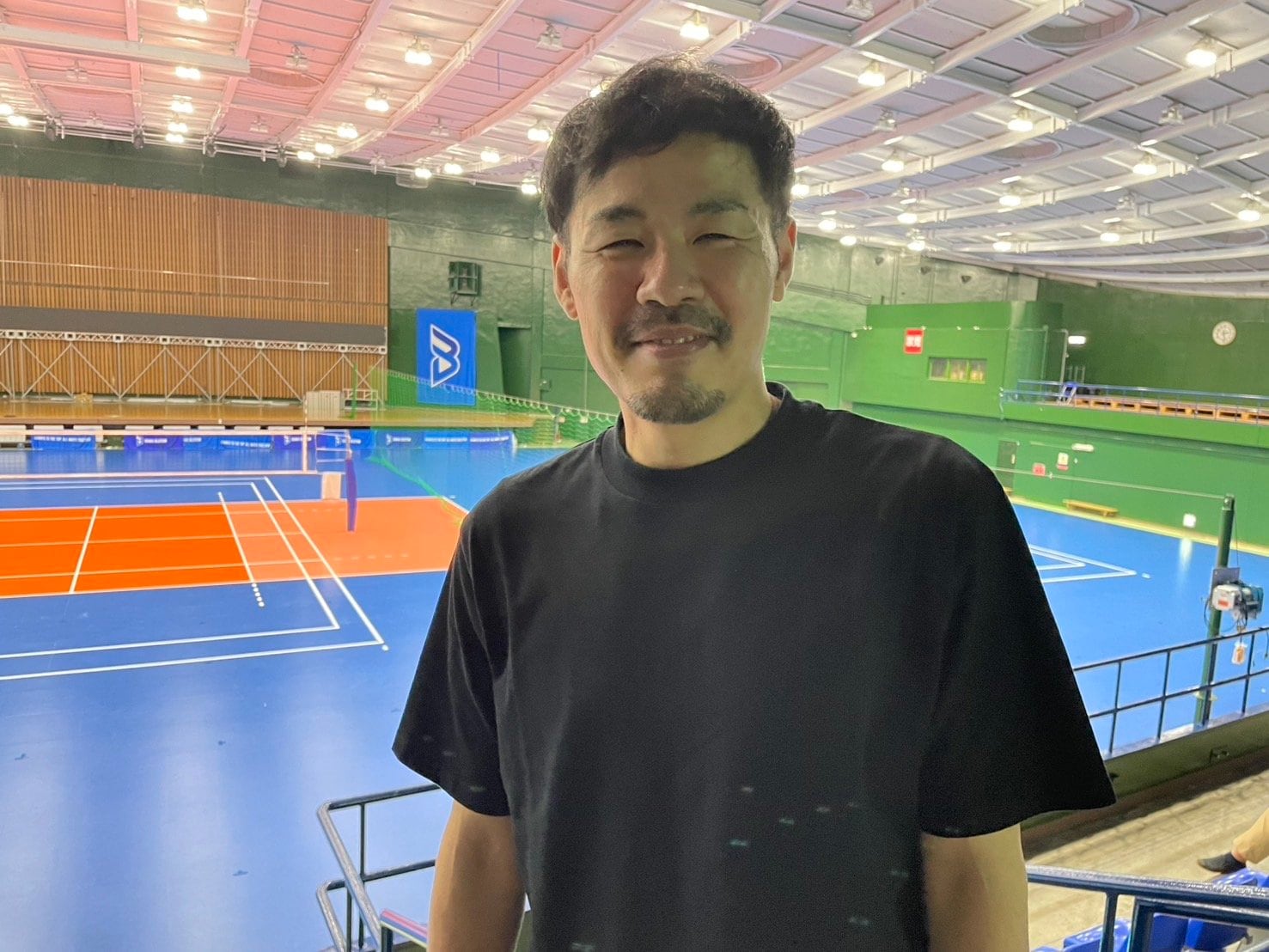 大阪ブルテオンでコーチを務める永野健。今季はブラジルスーパーリーガのスザノ・ヴォレイに派遣される（筆者撮影）